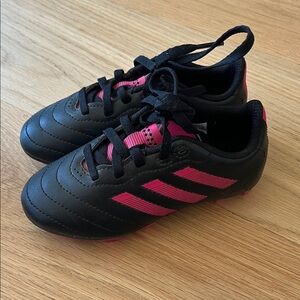 Adidas Kids Black and Pink Soccer Cleats